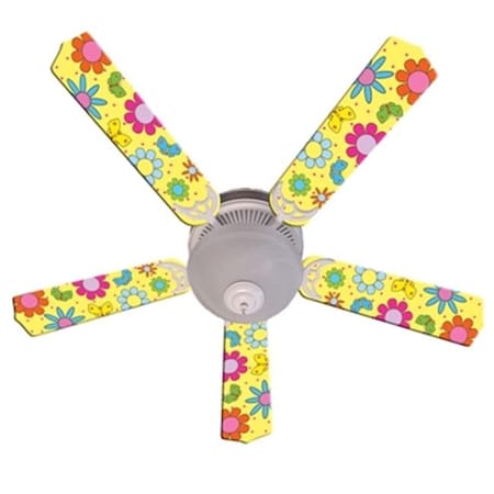 Ceiling Fan Designers Ceiling Fan Designers 52FAN-IMA-FPBY Flower Power Butterflies Yellow Ceiling Fan 52 In. 52FAN-IMA-FPBY